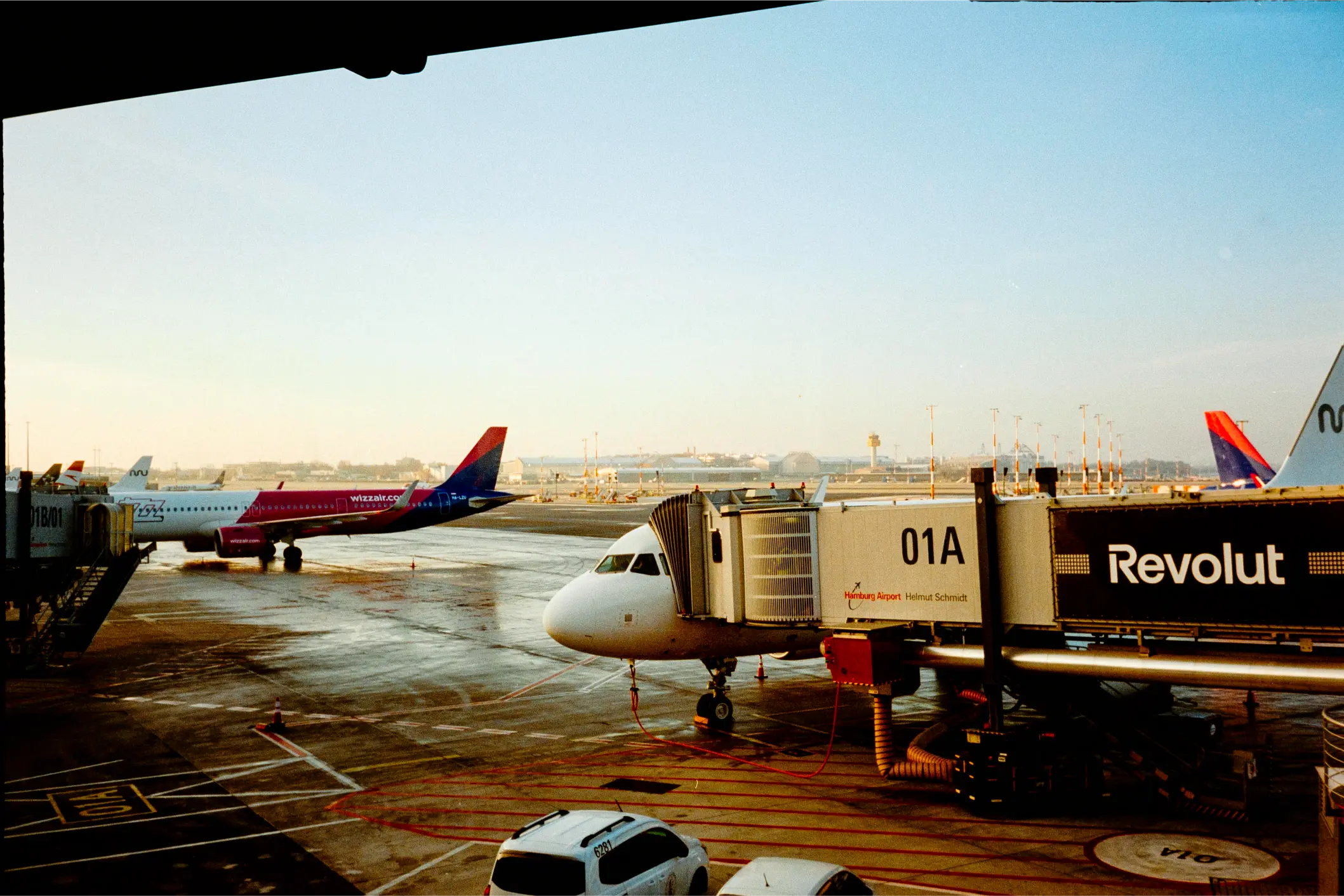 Hamburg airport before the flight to Morocco