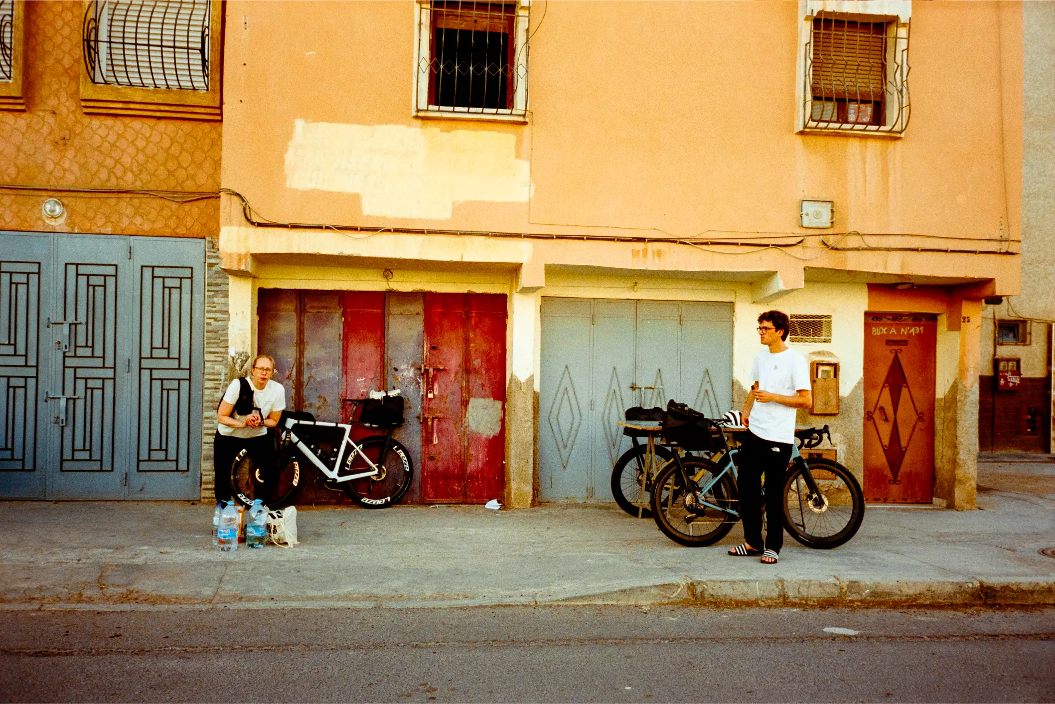 Building up the bikes before the bikepacking trip in Morocco