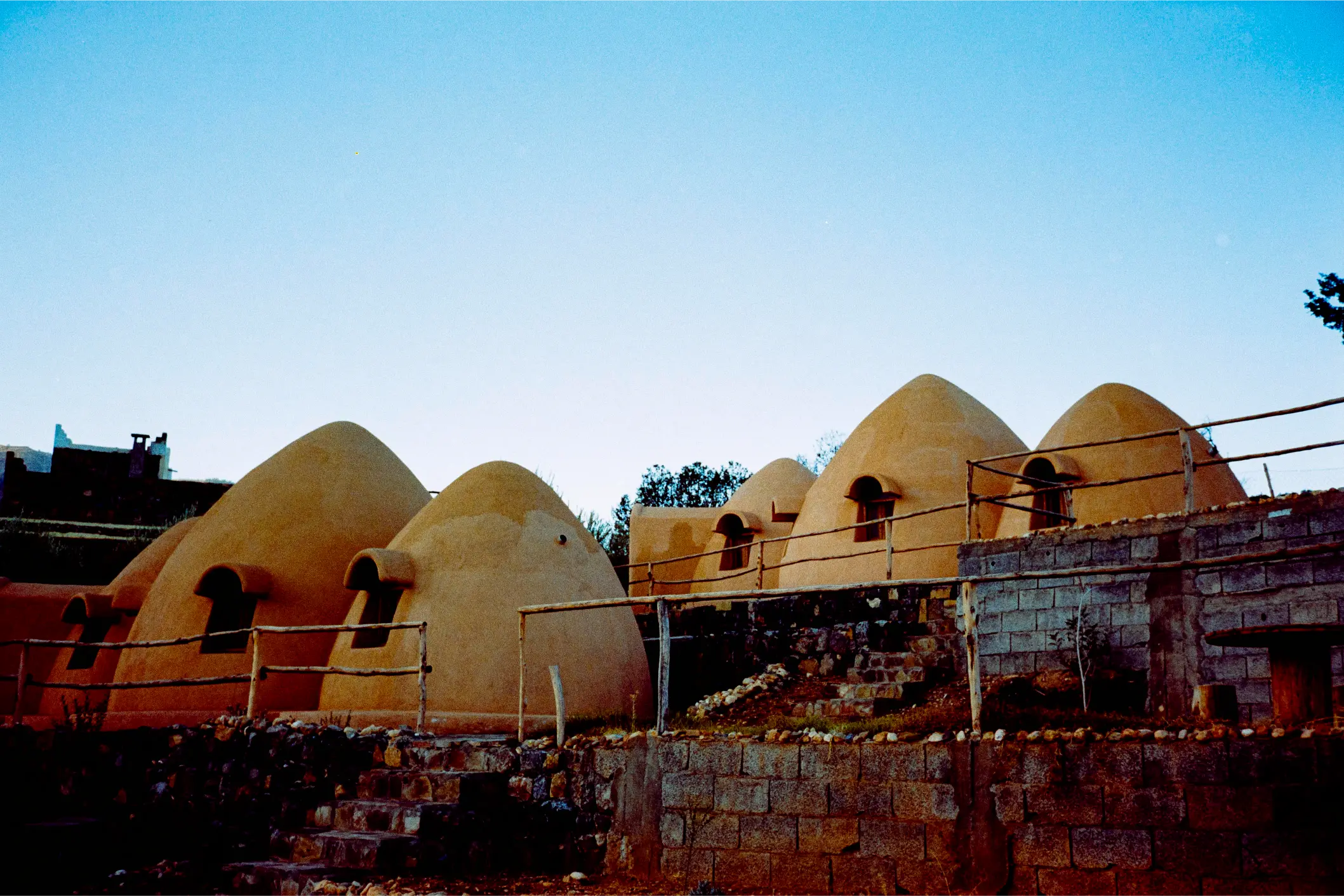 The mud huts of our first accommodation in the mountains
