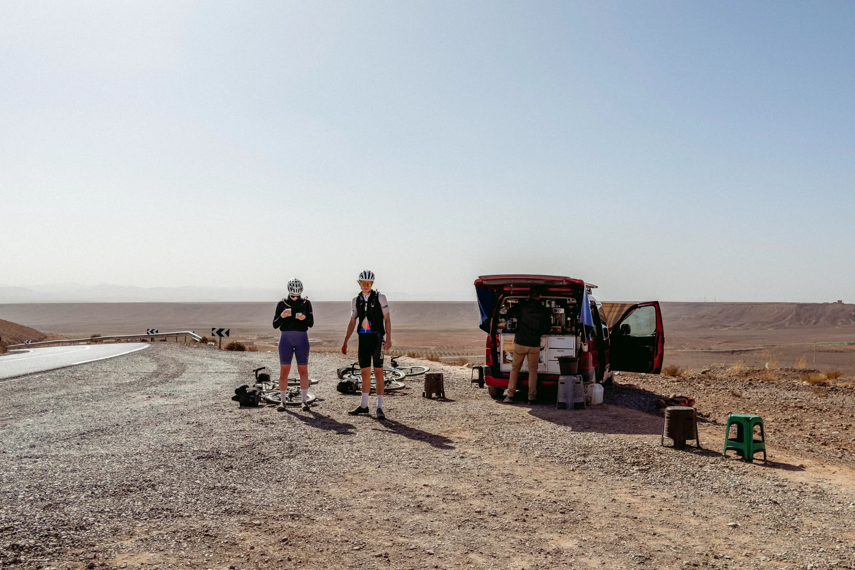 Katharina and Jan at a mobile roadside cafe truck